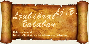 Ljubibrat Balaban vizit kartica